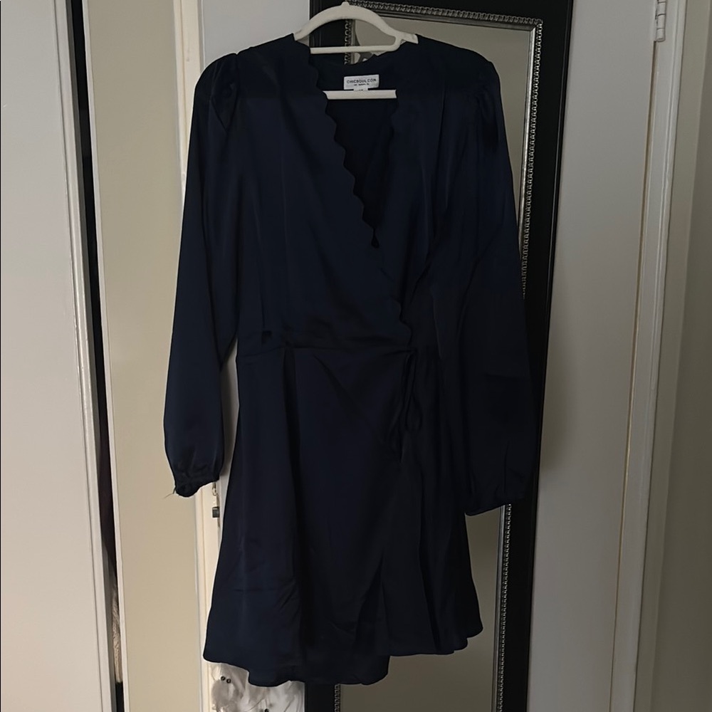 Elegant Navy Wrap Dress